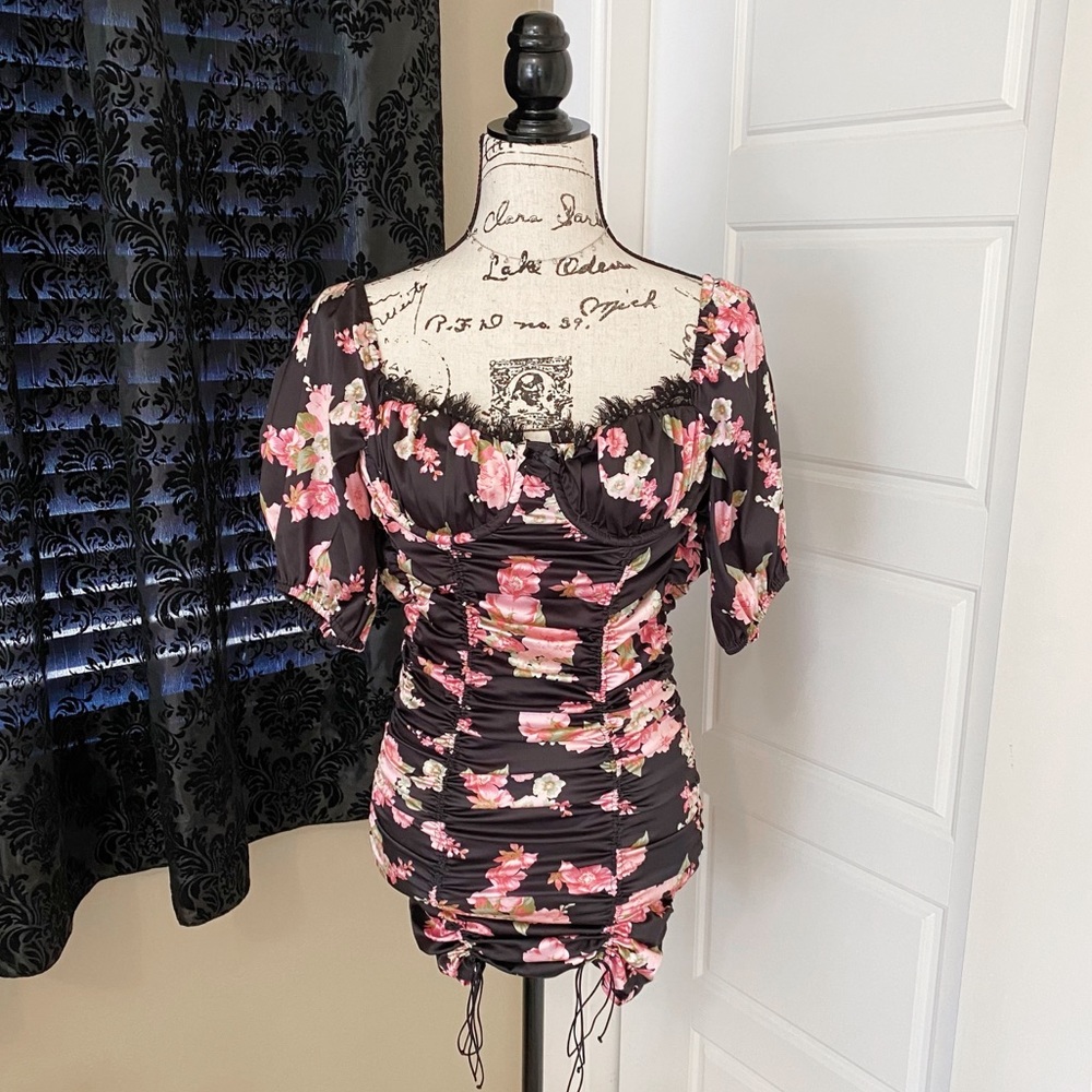 For Love & Lemons X Victoria’s Secret Floral Melrose Bustier Dress